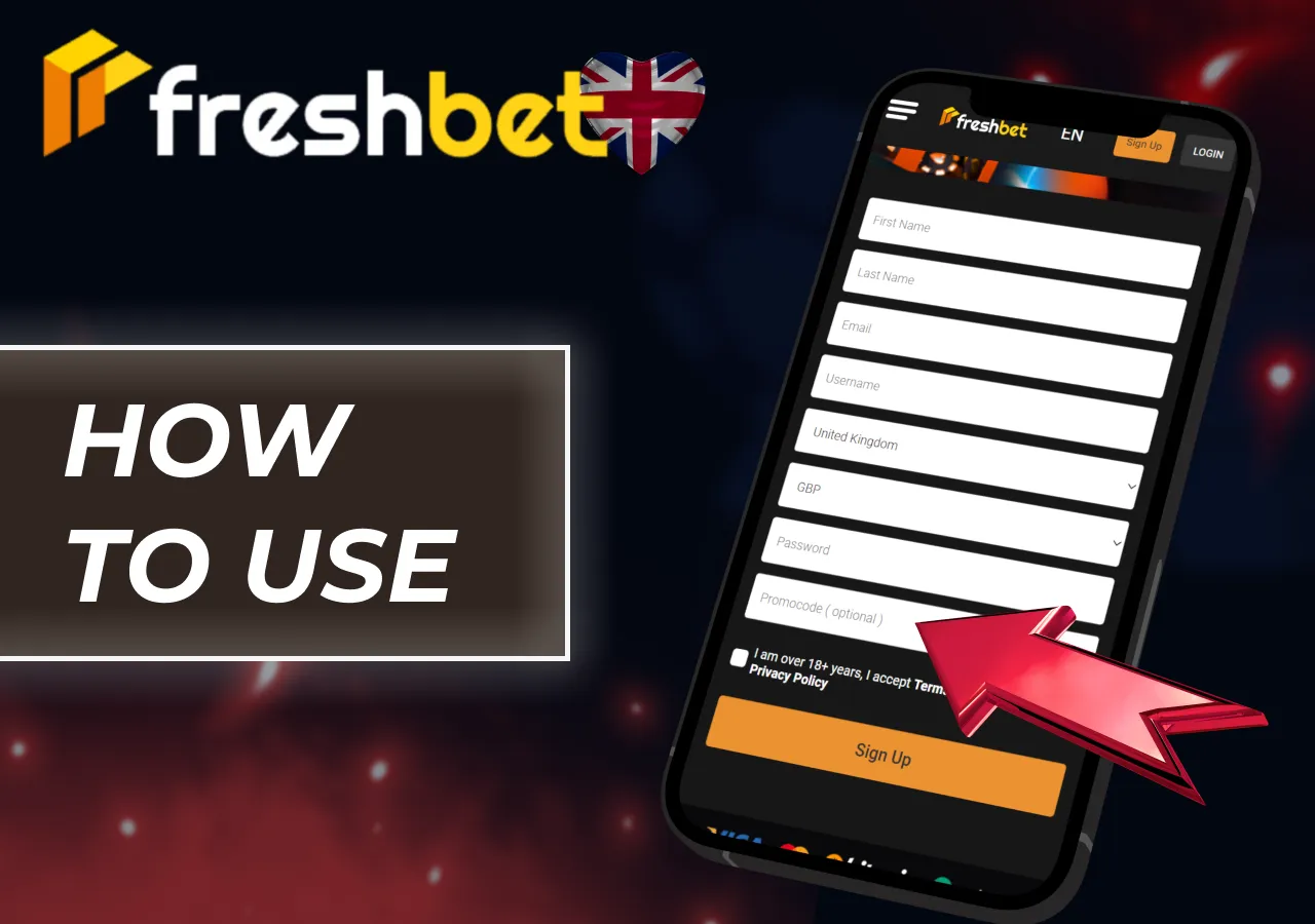 Instructions on how to apply a promo code during registration or deposit.